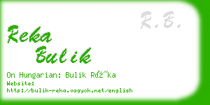 reka bulik business card